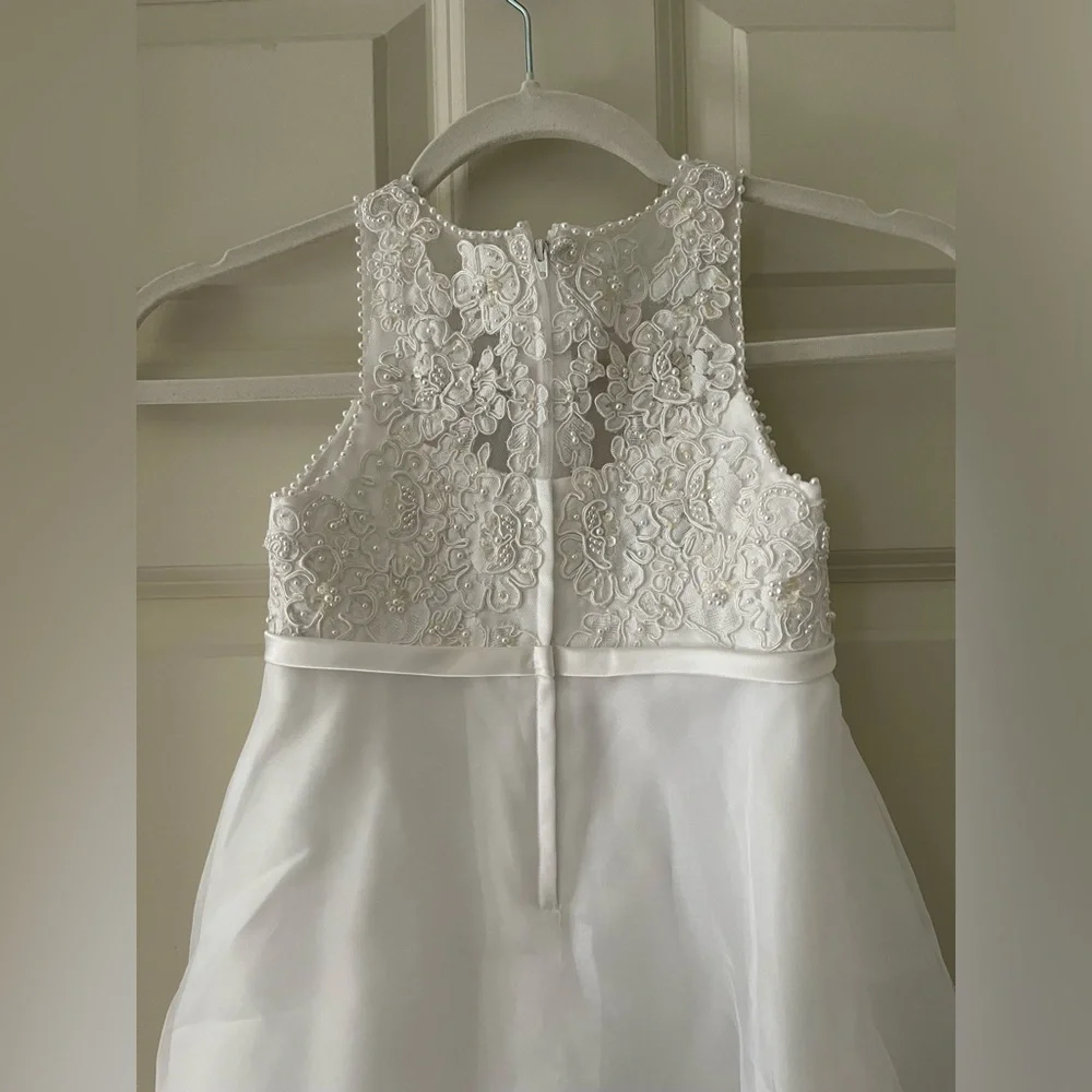 David's Bridal Flower Girl's sleeveless Dress 5 layers of tulle/skirt Wedding 3T - Picture 4 of 7